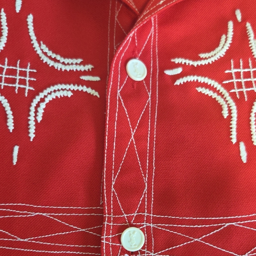 Red Embroidered Button-Front Tunic - Picture 3 of 5